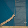 Mangalagiri Cotton Peacock Blue Striped Saree With Zari Border