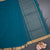 Mangalagiri Cotton Peacock Blue Striped Saree With Zari Border