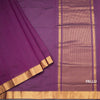Mangalagiri Cotton Purple Striped Saree With Zari Border