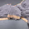 Mangalagiri Cotton Grey Striped Saree With Zari Border