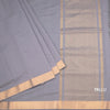 Mangalagiri Cotton Grey Striped Saree With Zari Border