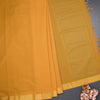 Mangalagiri Cotton Mustard Yellow Striped Saree With Zari Border