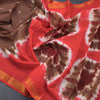 Sungudi Cotton Brown Shibori Printed Saree With Blouse