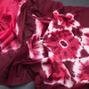 Sungudi Cotton Dark Pink Shibori Printed Saree With Blouse