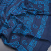 Sungudi Cotton Navy blue Shibori Printed Saree With Blouse