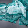 Sungudi Cotton Green Sapphire Shibori Printed Saree With Blouse