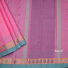 Chettinad Cotton Taffy Pink Thread Work Saree With Contrast Border