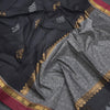 Chettinad Cotton Black Thread Work Saree With Contrast Border