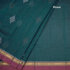 Chettinad Cotton Dark Green Thread Work Saree With Contrast Border