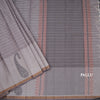 Chettinad Cotton Light Grey Thread Work Saree With Contrast Border