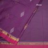 Chettinad Cotton Purple Thread Work Saree With Contrast Border
