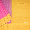 Gadwal Cotton Rose Pink Saree With Zari Buttas And Temple Border Without Blouse