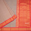 Gadwal Cotton Light Brown Saree With Zari Buttas And Zari Border Without Blouse