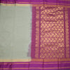 Gadwal Cotton Sage Green Thread Checked Saree With Rettapet Border Without Blouse