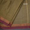 Bengali Cotton Mehandi Green Thread Work Saree