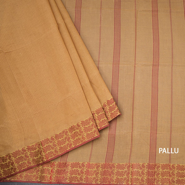 Bengali Cotton Dark Sandal Thread Work Saree