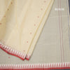 Bengali Cotton Light Yellow Thread Work Saree