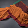Dharwad Cotton Orange Micro Checked Saree 02