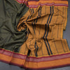 Dharwad Cotton Dark Green Striped Saree