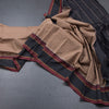 Dharwad Cotton Brown Micro Checked Saree