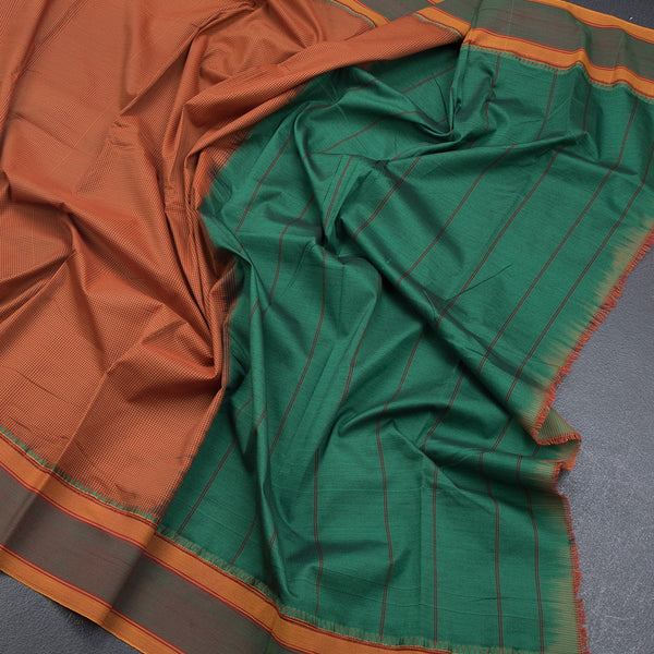 Dharwad Cotton Maroon Micro Checked Saree 03