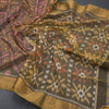 Shot Colour Pochampally Silk Cotton Ikkat Printed Saree 03