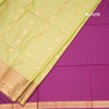 Semi Soft Silk Lime Green Zari Worked Saree