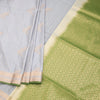 Semi Soft Silk Grey Zari Worked Saree 03