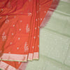 Semi Soft Silk Orange Zari Worked Saree 02