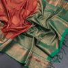 Semi Soft Silk Brick Red Zari Worked Saree