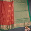 Semi Soft Silk Brick Red Zari Worked Saree