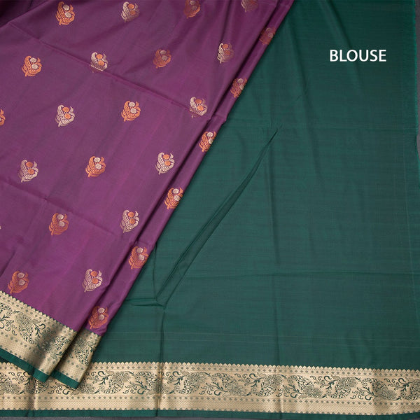 Semi Soft Silk Purple Zari Worked Saree 03