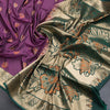 Semi Soft Silk Purple Zari Worked Saree 03