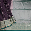 Semi Soft Silk Very Dark Purple Zari Worked Saree