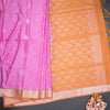 Semi Soft Silk Hot Pink Zari Worked Saree 04