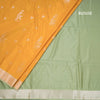 Semi Soft Silk Mango Yellow Zari Worked Saree