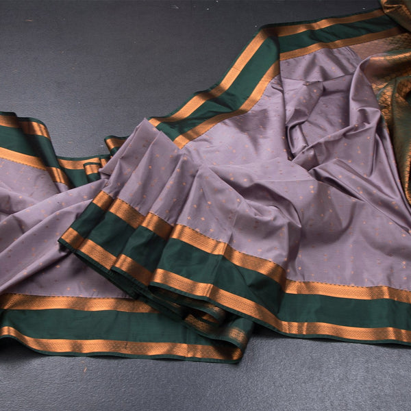 Semi Soft Silk Light Purple Zari Worked Saree