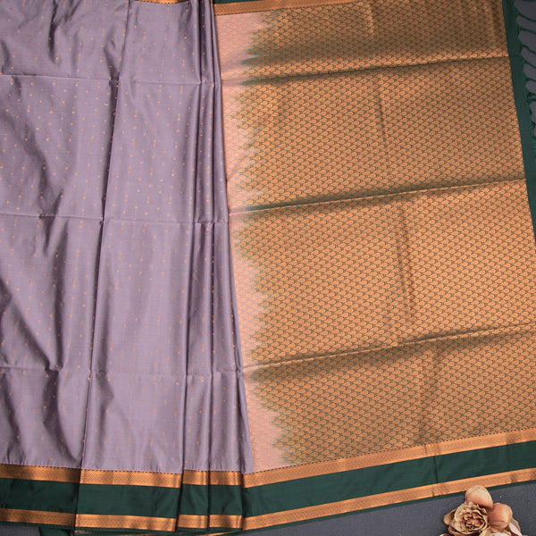 Semi Soft Silk Light Purple Zari Worked Saree