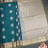 Semi Soft Silk Peacock Green Zari Worked Saree