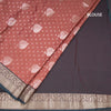 Semi Soft Silk Dark Peach Zari Worked Saree