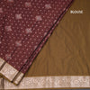 Semi Soft Silk Maroon Zari Worked Saree 04