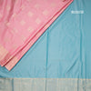 Semi Soft Silk Rose Pink Zari Worked Saree