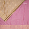 Semi Soft Silk Peanut Brown Zari Worked Saree