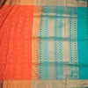 Semi Soft Silk Dark Orange Zari Worked Saree