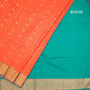 Semi Soft Silk Dark Orange Zari Worked Saree