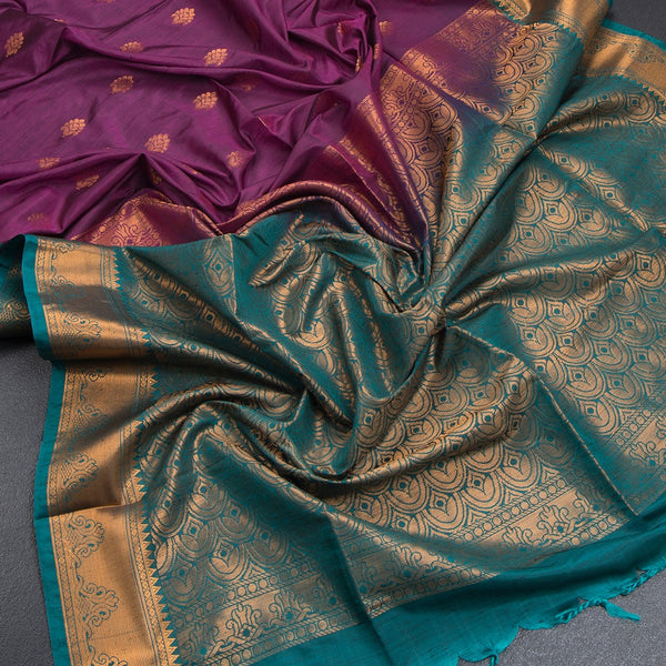 Semi Soft Silk Dark Pink Zari Worked Saree