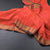 Poly Cotton Orange Thread Checked Saree And Zari Border