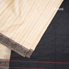 Poly Cotton Cream Thread Striped Saree And Thread Border