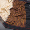 Poly Cotton Cream Thread Striped Saree And Thread Border - Kumaran Silks