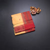 Poly Cotton Cream Saree With Thread Buttas And Thread Border